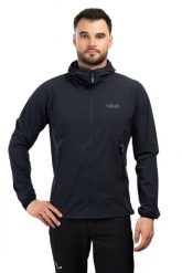 Kurtka softshellowa męska Rab Borealis Hoody z kapturem. Czarne kurtki RAB, l, bez wzorów, z lycry, z kapturem. Za 595.70 zł.