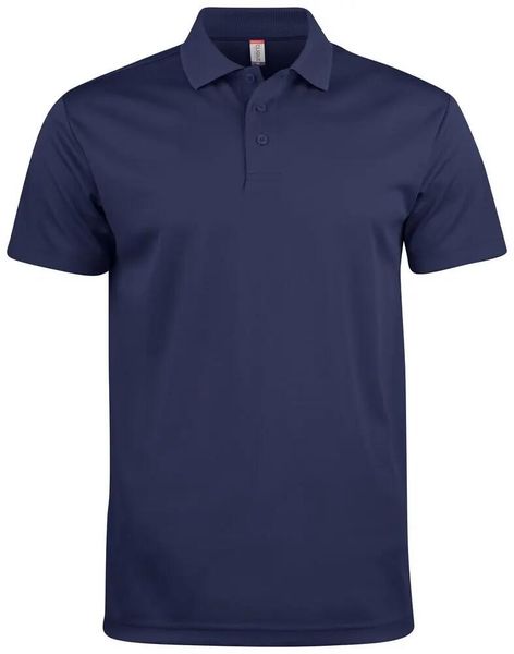 Clique Basic Active Polo – 100% poliester, dark navy, klasyczne dopasowanie. Niebieskie sztyblety CLIQUE, bez wzorów, z poliesteru, bez obcasa, bez zapięcia. Za 118.33 zł.