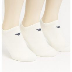 Skarpety stopki Emporio Armani Calza 3-Pack. Białe skarpety Emporio Armani Connected, bez wzorów. Za 79.00 zł.