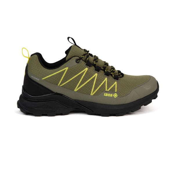 Męskie buty trekkingowe/turystyczne na średnie/krótkie dystanse z podeszwą z bie. Zielone buty trekkingowe Izas, bez wzorów, z meshu, bez zapięcia, outdoorowe. Za 313.00 zł.