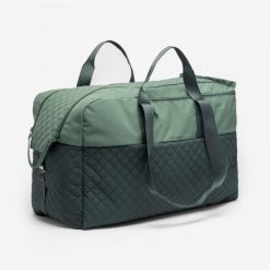 Torba do transportu sprzętu jeździeckiego Duffle 65 l zielona. Zielone torby na ramię FOUGANZA, bez wzorów, z materiału, przez ramię, duże, bez dodatków. Za 249.99 zł.