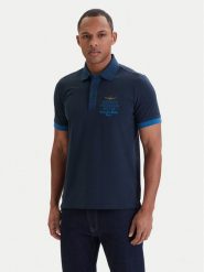 Aeronautica Militare Polo 261PO1908UP00191 Granatowy Slim Fit. Niebieskie koszulki polo Aeronautica Militare, m, bez wzorów, z bawełny, bez kołnierzyka, bez ramiączek. Za 309.99 zł.