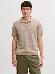 Jack & Jones Koszulka polo "Will" w kolorze szarobrązowym rozmiar: M. Brązowe koszulki polo Jack & Jones, m, bez wzorów, z bawełny, bez kołnierzyka, bez ramiączek. Za 82.99 zł.
