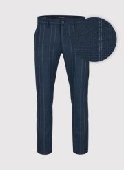 PAKO LORENTE – Granatowe spodnie męskie w kratę. Brązowe spodnie materiałowe Pako Lorente, do pracy, na zimę, l, bez wzorów, z elastanu, biznesowe, długie. Za 129.99 zł.