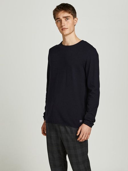 Jack & Jones Sweter "Hill" w kolorze czarnym rozmiar: S. Czarne swetry nierozpinane Jack & Jones, s, bez wzorów, z bawełny, bez kołnierzyka, bez ramiączek. Za 113.99 zł.