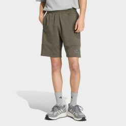 Spodenki fitness męskie ADIDAS. Zielone szorty Adidas, l, bez wzorów, z materiału, sportowe. Za 119.99 zł.