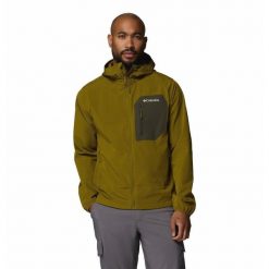 Kurtka softshell męska Columbia Tall Heights III Hooded Softshell. Zielone kurtki Columbia, m, bez wzorów, z softshellu, bez kaptura. Za 434.49 zł.