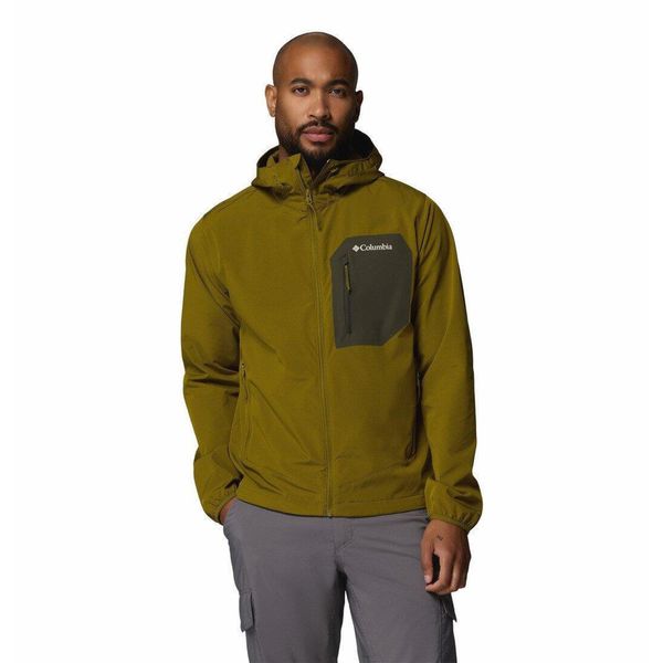 Kurtka softshell męska Columbia Tall Heights III Hooded Softshell. Zielone kurtki Columbia, m, bez wzorów, z softshellu, bez kaptura. Za 434.49 zł.