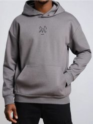 Bluza hoodie z haftem - szary. Szare bluzy bez kaptura Sinsay, l, bez wzorów, bez kaptura. Za 69.99 zł.