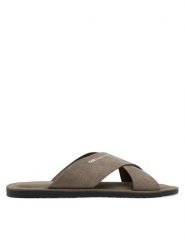KARL LAGERFELD Klapki Kastor III KL70214 Szary. Szare klapki KARL LAGERFELD, ze skóry. Za 359.99 zł.