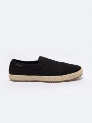 Espadryle męskie czarne NN174406 906. Czarne espadryle BIG STAR, bez wzorów, z materiału, bez obcasa, bez zapięcia. Za 149.99 zł.