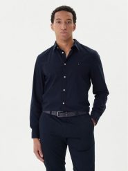 Tommy Hilfiger Koszula MW0MW40460 Granatowy Slim Fit. Niebieskie koszule Tommy Hilfiger, m, bez wzorów, z bawełny, bez kołnierzyka, bez ramiączek. Za 349.99 zł.