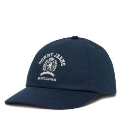 Czapka z daszkiem Tommy Jeans. Niebieskie czapki z daszkiem Tommy Jeans, bez wzorów, z jeansu. Za 139.99 zł.