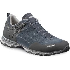 Buty męskie Meindl Ontario z membraną Gore-Tex. Niebieskie buty trekkingowe MEINDL, bez wzorów, z gore-texu, bez zapięcia, trekkingowe, gore-tex. Za 757.99 zł.