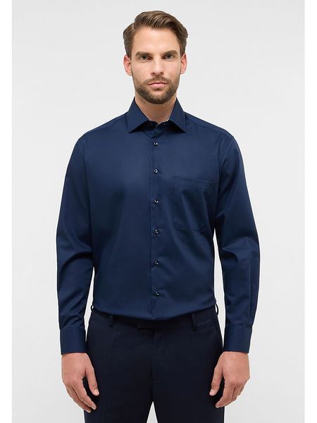 Eterna Koszula - Comfort fit - w kolorze granatowym rozmiar: 46. Niebieskie koszule Eterna, bez wzorów, z bawełny, bez kołnierzyka, bez ramiączek. Za 113.99 zł.