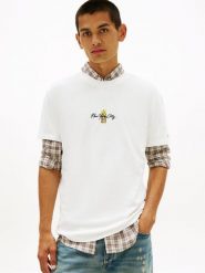 TOMMY JEANS Koszulka w kolorze białym rozmiar: M. Białe bezrękawniki Tommy Jeans, m, bez wzorów, z bawełny, bez kołnierzyka, bez ramiączek. Za 118.28 zł.