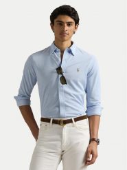 Polo Ralph Lauren Koszula 710932545013 Błękitny Slim Fit. Niebieskie koszule Polo Ralph Lauren, m, bez wzorów, z bawełny, bez kołnierzyka, bez ramiączek. Za 529.99 zł.