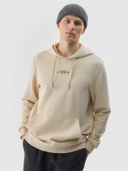 4F Bluza dresowa nierozpinana z kapturem męska - beżowa XXL. Brązowe bluzy 4F, l, bez wzorów, z bawełny, z kapturem. W wyprzedaży za 99.99 zł.