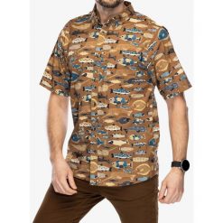 Koszula turystyczna męska Kavu River Wrangler. Zielone koszule KAVU, m, bez wzorów, bez kołnierzyka, bez ramiączek. Za 424.99 zł.