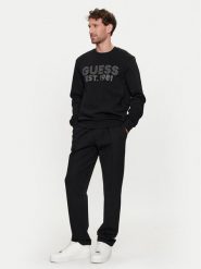 Guess Bluza M4YQ08 K9Z21 Czarny Regular Fit. Czarne bluzy Guess, m, z aplikacjami, z syntetyku, bez kaptura. Za 189.99 zł.