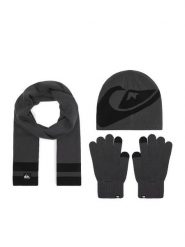 Quiksilver Zestaw czapka, szalik i rękawiczki CWBEO-QS-SM346-001-AW26 Szary ciemny. Szare czapki zimowe Quiksilver, bez wzorów. Za 139.99 zł.