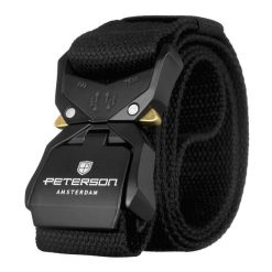 Pasek parciany z klamrą QR Peterson PTN PAR2 czarny. Czarne paski Peterson, bez wzorów, z jeansu. Za 45.00 zł.