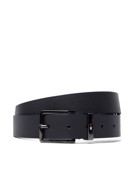 Tommy Hilfiger Pasek Oliver 3.0 AM0AM14183 Granatowy. Niebieskie paski Tommy Hilfiger, bez wzorów, ze skóry. Za 169.99 zł.