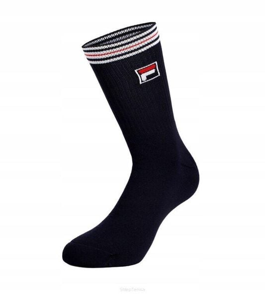 Skarpety tenisowe Fila Heritage Sport 1P. Czarne skarpetki sportowe Fila, bez wzorów, z elastanu. Za 29.00 zł.