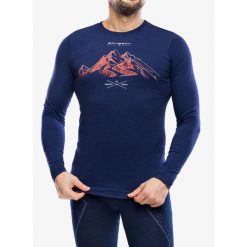 Bluza termoaktywna męska Brubeck Outdoor Wool Pro Longshirt. Niebieskie bielizna termoaktywna Brubeck, na zimę, m, bez wzorów, bez ramiączek, narciarskie. Za 193.99 zł.