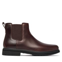Sztyblety Timberland. Brązowe botki sznurowane Timberland, bez wzorów, bez obcasa, bez zapięcia. Za 779.99 zł.