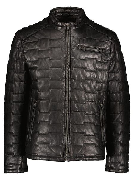 Bugatti Skórzana kurtka w kolorze czarnym rozmiar: 56. Czarne kurtki Bugatti, bez wzorów, ze skóry, bez kaptura. Za 578.99 zł.