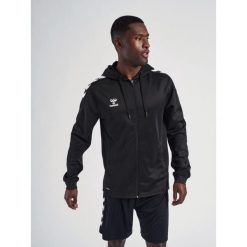 Bluza z kapturem na zamek Hummel hmlCORE. Czarne bluzy z kapturem Hummel, m, bez wzorów, z dresówki, z kapturem. Za 169.35 zł.