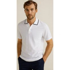 Mango Man - Polo Square. Szare koszulki polo marki Mango Man, z bawełny, polo, z krótkim rękawem. W wyprzedaży za 59.90 zł.