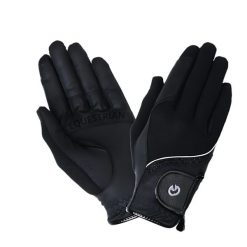 Rękawiczki Crystals black Equus Brand. Czarne rękawiczki EQUUS CARE, bez wzorów, z materiału. Za 69.99 zł.