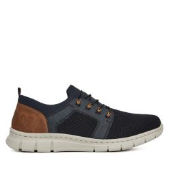 Sneakersy Rieker. Niebieskie buty sportowe casual Rieker, bez wzorów, bez zapięcia. Za 259.99 zł.