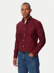 Tommy Hilfiger Koszula Solid Heritage MW0MW35774 Bordowy Regular Fit. Czerwone koszule Tommy Hilfiger, m, bez wzorów, z bawełny, bez kołnierzyka, bez ramiączek. Za 369.99 zł.