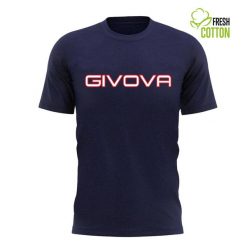 Bawełniana koszulka Givova 2XL dla mężczyzn - granatowa. Niebieskie t-shirty sportowe Givova, bez wzorów, z bawełny, bez ramiączek. Za 52.75 zł.