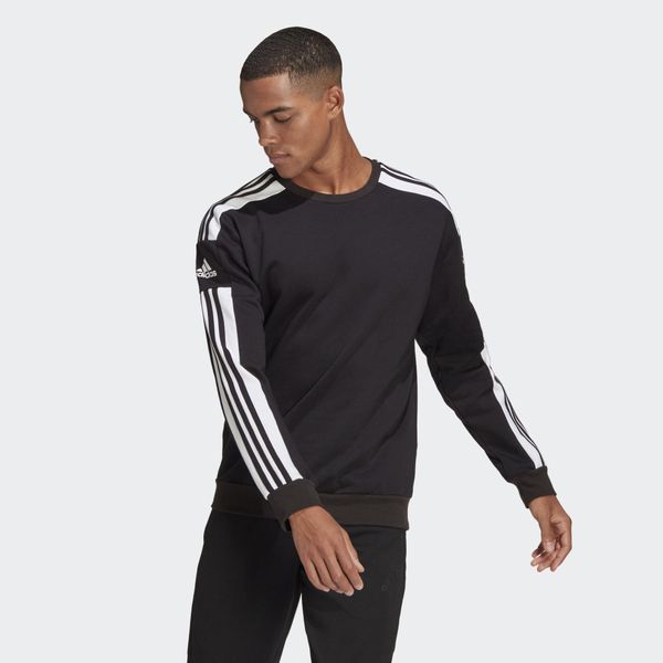 Bluza piłkarska męska adidas Squadra 21 Sweat Top. Czarne bluzy Adidas, m, bez wzorów, bez kaptura. Za 158.08 zł.