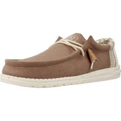 Buty HEY DUDE WALLY LINEN NATURAL Brązowy. Brązowe buty trekkingowe SENZA MARCA, bez wzorów, z tkaniny, bez zapięcia. Za 232.99 zł.