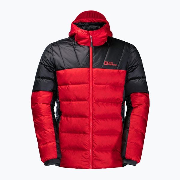 Kurtka puchowa męska Jack Wolfskin Nebelhorn Down Hoody. Czerwone kurtki Jack Wolfskin, m, bez wzorów, z puchu, bez kaptura. Za 569.99 zł.