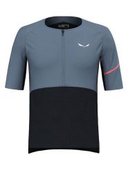 Salewa Koszulka kolarska "Vento Merino" w kolorze błękitno-czarnym rozmiar: M. Czarne t-shirty sportowe Salewa, bez wzorów, z lyocellu, bez ramiączek, rowerowe. Za 240.99 zł.