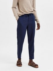 Selected Homme Chinosy 16087636 Granatowy Slim Tapered Fit. Niebieskie eleganckie spodnie Selected Homme, m, z bawełny. Za 179.99 zł.