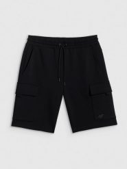 4F Spodenki dresowe cargo męskie - czarne XL. Czarne krótkie spodenki sportowe 4F, m, bez wzorów, z dresówki. Za 159.99 zł.
