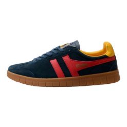 Sneakersy Gola Harrier. Czerwone buty sportowe casual Gola, bez wzorów, z zamszu, bez zapięcia. Za 501.00 zł.