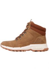 Buty męskie ocieplane Kappa TIBER. Brązowe buty turystyczne Kappa, na zimę, bez wzorów, z materiału, przed kolano, bez zapięcia, trekkingowe. Za 156.77 zł.