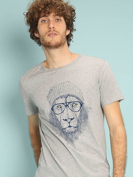 WOOOP Koszulka "Cool lion" w kolorze szarym rozmiar: M. Szare bezrękawniki Wooop, m, bez wzorów, bez kołnierzyka, bez ramiączek. Za 70.08 zł.