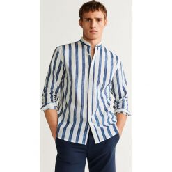 Mango Man - Koszula Igualada. Niebieskie koszule Mango Man, l, bez wzorów, z bawełny, bez kołnierzyka, bez ramiączek. Za 139.90 zł.