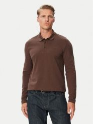 HUGO Polo Donoslong 50547358 Brązowy Regular Fit. Brązowe koszulki polo Hugo, m, bez wzorów, z bawełny, bez kołnierzyka, bez ramiączek. Za 449.99 zł.