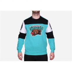 Bluza sportowa męska Mitchell & Ness Memphis Grizzlies. Niebieskie bluzy bez kaptura Mitchell & Ness, m, bez wzorów, bez kaptura. Za 515.00 zł.