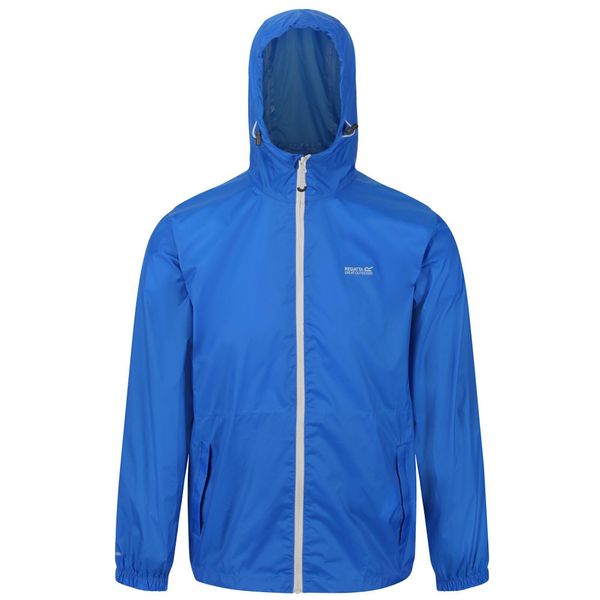 Kurtka Kieszonkowa Wodoodporna Męska + Worek Pack It III. Niebieskie kurtki Regatta, m, bez wzorów, z materiału, z kapturem. Za 159.99 zł.